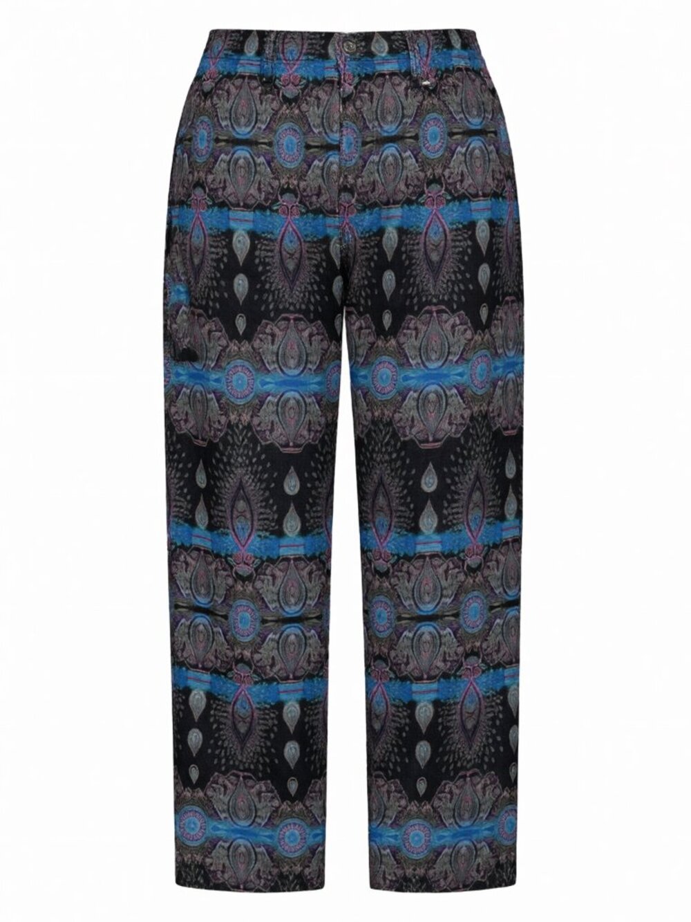 Paisley Print Harem Pants Women Black M